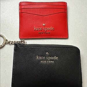 Kate Spade Vibrant Red Card Case & Kate Spade Key Pouch bundle